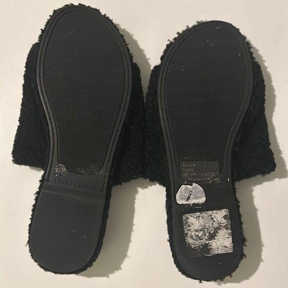 Lucky Brand Gadini Woman’s faux shelling open toe slide slippers black size 7 - Picture 6 of 6